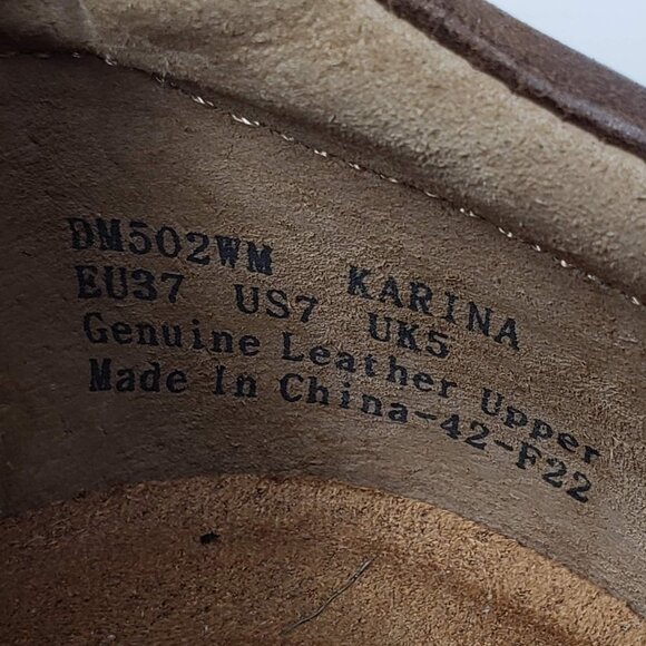 Aetrex Karina Leather Loafers Women's Monk Strap Engraved Button Brown Shoe 7 - Picture 11 of 11